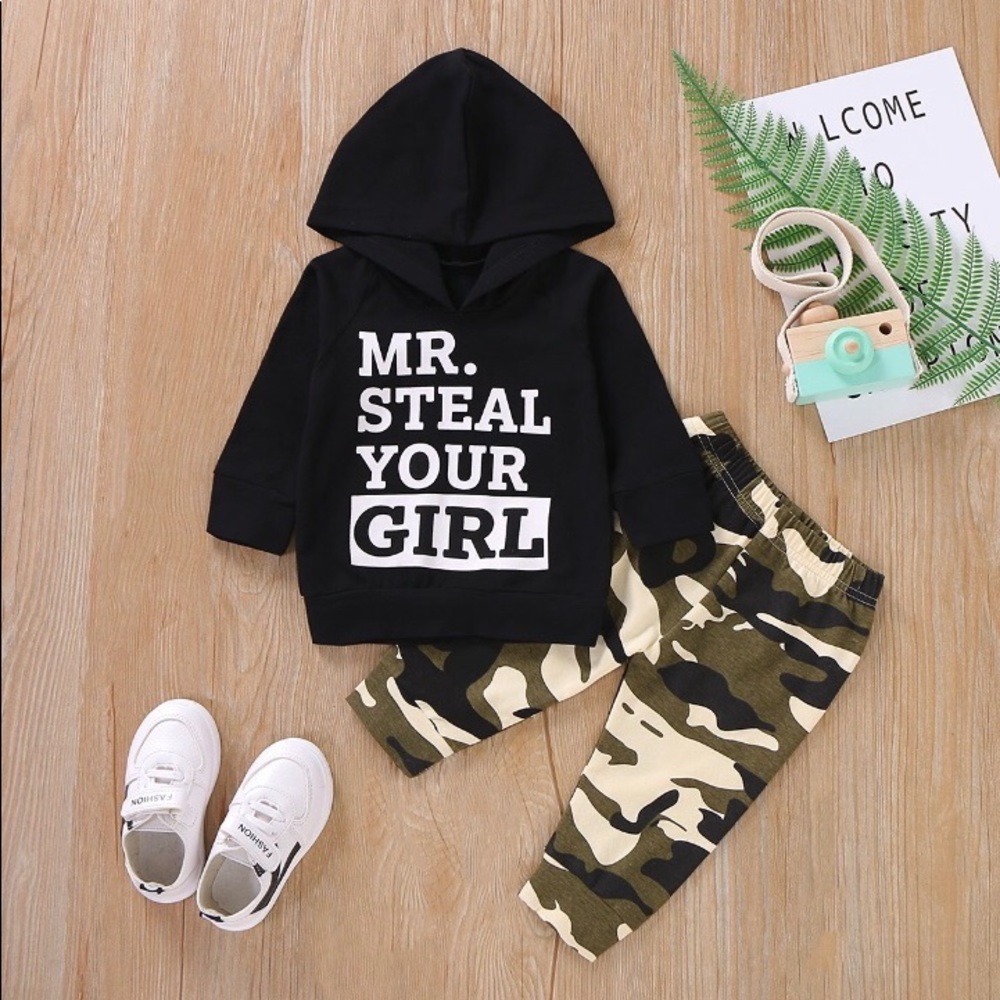NWT MR STEAL YOUR GIRL Print Hoodie and Camo Pants Set multiple sizes av…